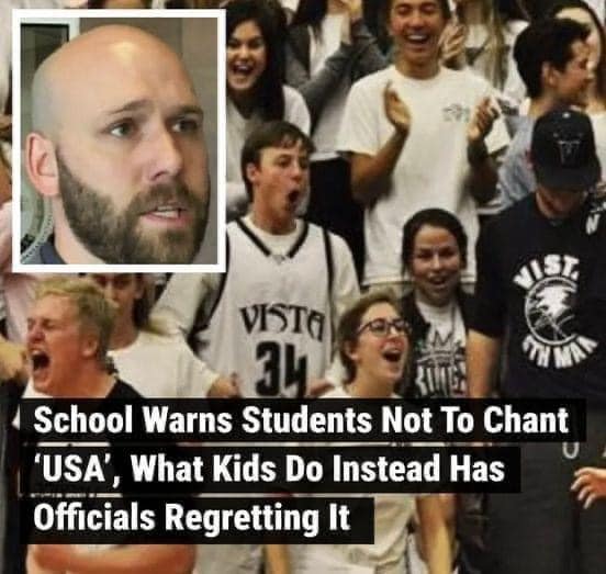 During sporting events high school students began chanting “USA”, parents received a..