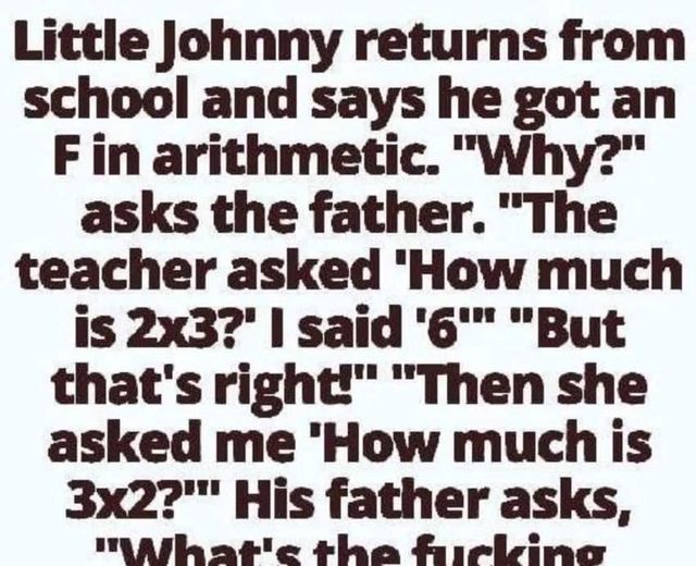 Little Johnny Comes Home with an F from School