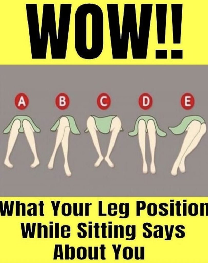 Leg position while seated can reveal personality traits