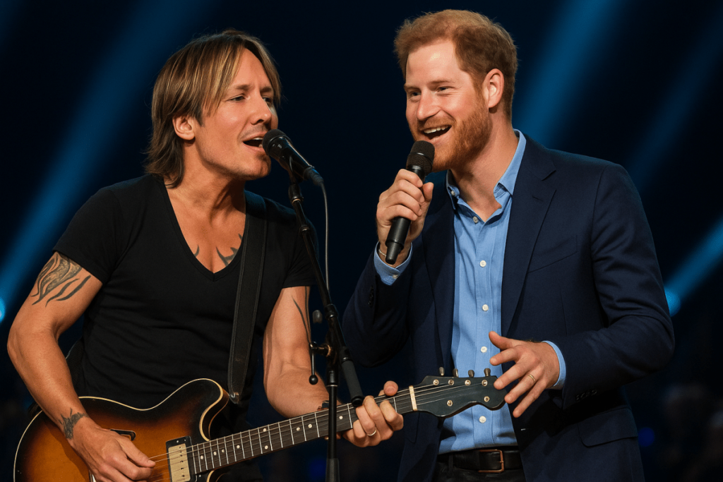 “He’s Got A Voice And The Heart To Match!” – Keith Urban couldn’t hide his awe after Prince Harry took the stage at the Grand Ole Opry for a jaw-dropping surprise duet that set the internet ablaze. The crowd froze as Prince Harry stepped into the spotlight beside Urban, guitar slung over his shoulder. What followed was a soulful, stripped-down rendition of “To Love Somebody” — and when Harry began to sing, time seemed to stop. His warm, raspy voice melted through the silence, leaving the Nashville crowd in stunned disbelief. Phones trembled, eyes welled up, and backstage, Meghan Markle was seen wiping away tears, her hand pressed to her heart as she whispered, “That’s my husband.” By the time the final chord faded, the arena erupted — and social media with it. Fans aren’t just calling it a performance… they’re calling it Harry’s musical rebirth.