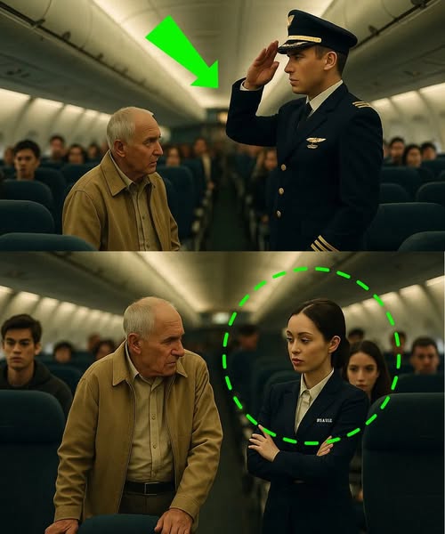 An elderly veteran was quietly asked to give up his seat