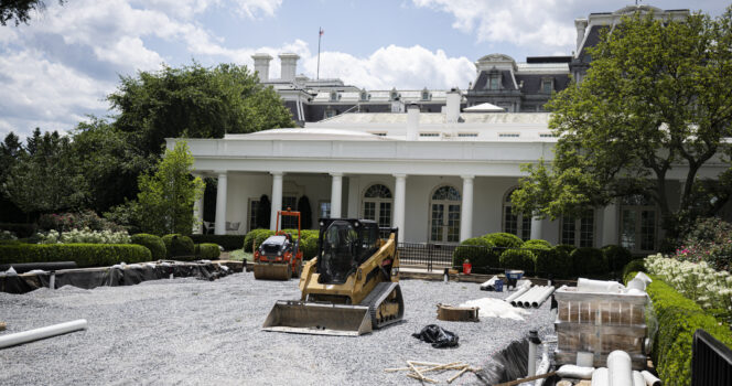 The White House Rose Garden is almost unrecognizable now