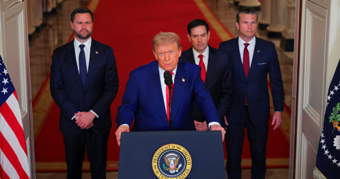 Critics point out ‘weak’ and ‘scared’ way Trump addressed the US after Iran strikes