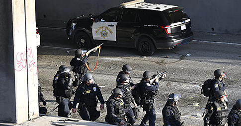 Reporter shot by police while filming LA riots