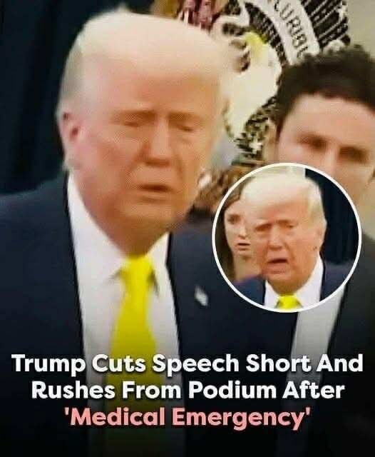 Donald Trump cuts speech short amid medical emergency