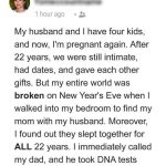 I discovered that my mother slept with my husband for 22 years, so my father demanded a DNA test for their three youngest children.