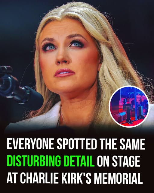 Many spotted the same disturbing detail on stage at Charlie Kirk’s memorial