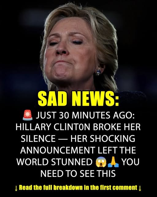 Our thoughts and prayers are with Hillary Clinton during these difficult times. Her recent announcement has left many stunned and deeply moved.Full story in the comments 👇