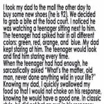 A Colorful Encounter: A Grandfather’s Wisdom in a Food Court